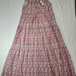 Max Studio Floral Red and White Maxi Skirt